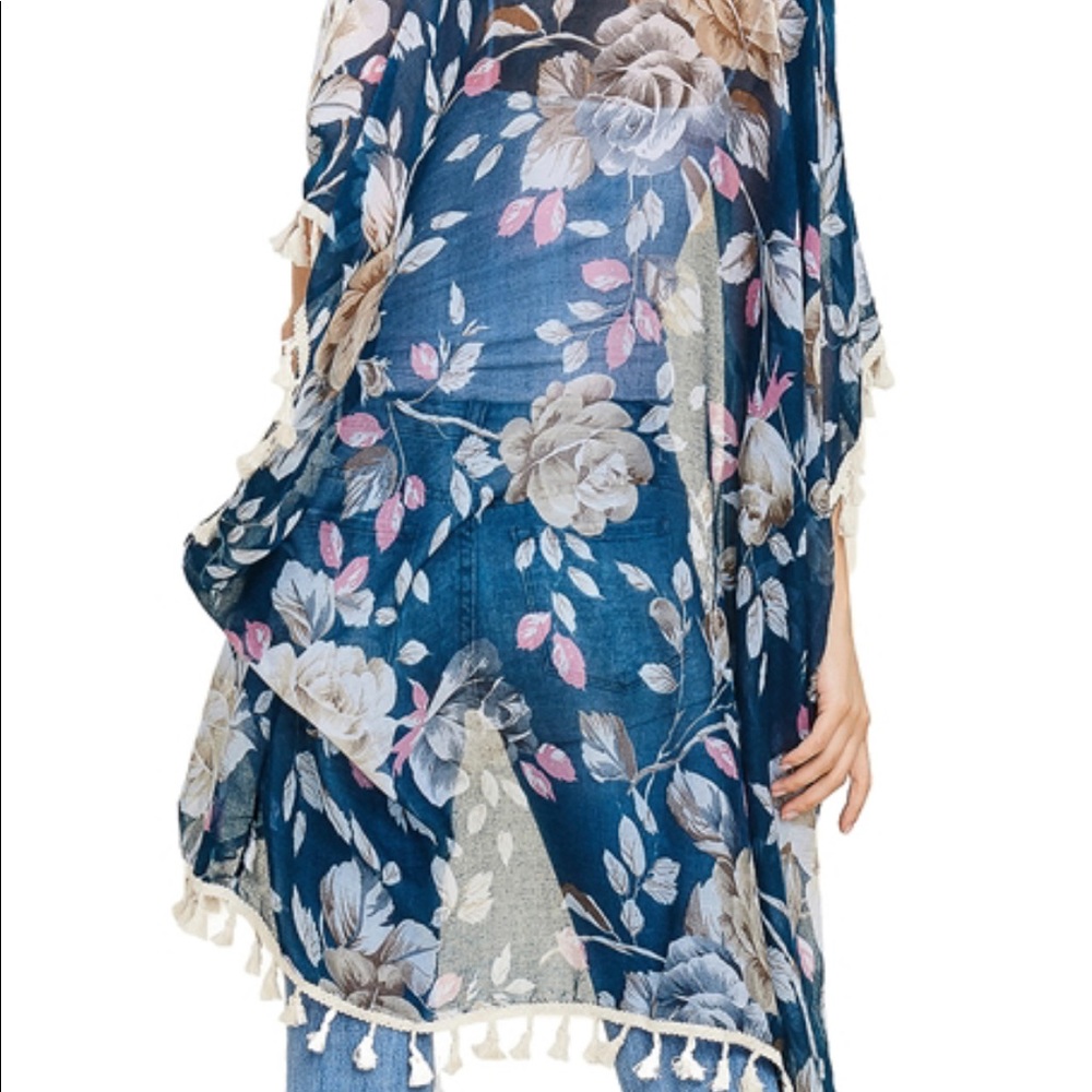 🦋 🌼NEW Gorgeous Blue Floral Cardigan - Picture 2 of 2